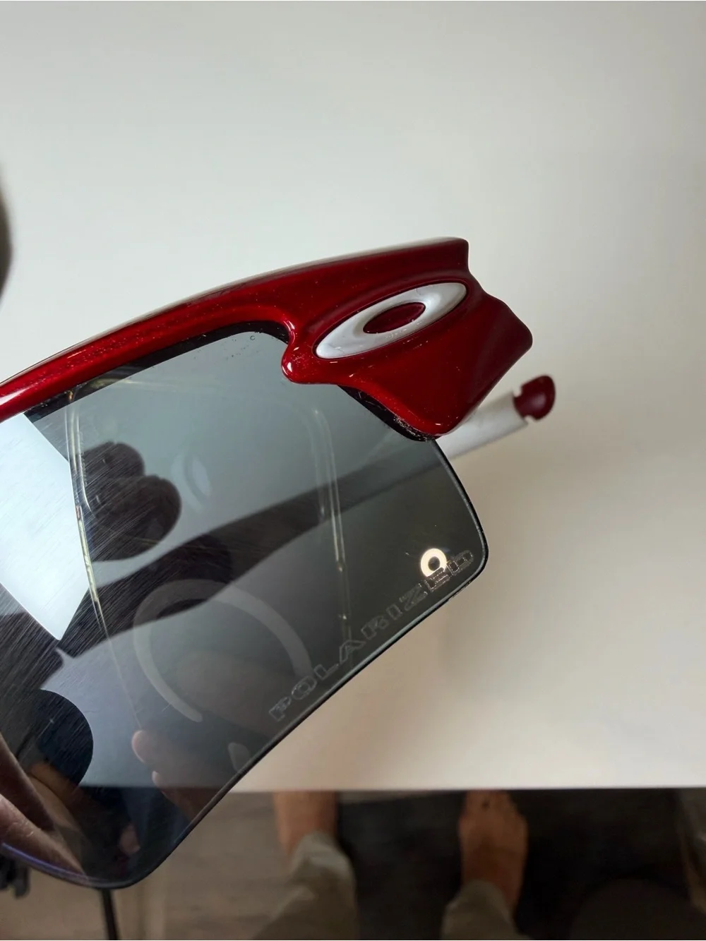 OAKLEY RADAR RANGE TEAM RED W/ BLACK IRIDIUM STRAIGHT STEM SUNGLASSES AUTHENTIC